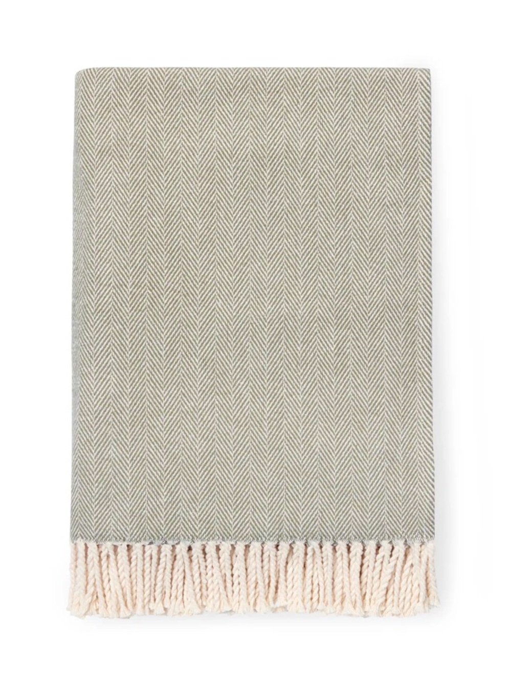 NWT SFERRA Celine Cotton Herringbone Throw in Moss
